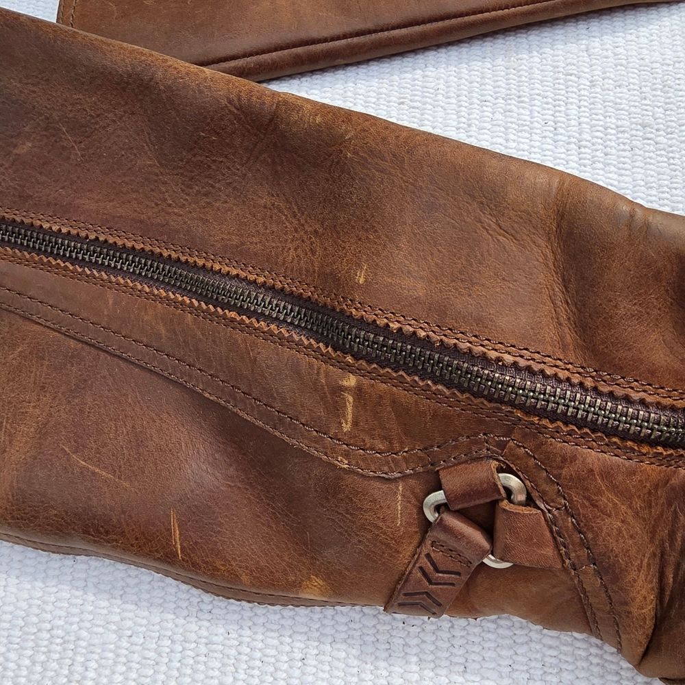Teva Leather Brown Boots Side Zip View 6